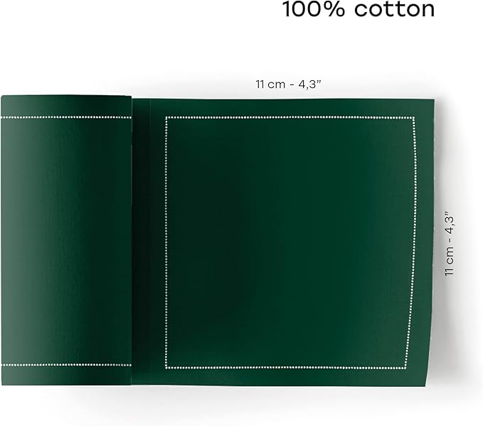 Cotton Cocktail Napkin - 4.3 x 4.3 in - 50 units per roll - English Green