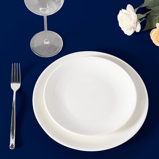 sancua Round Tablecloth 132 Inch Diameter, 6 Pack - Circle Polyester Fabric Table Cloth for Wedding Party Reception Banquet Birthday, Washable Formal Table Cover (Fit 54-96 Inch Tables), Navy Blue