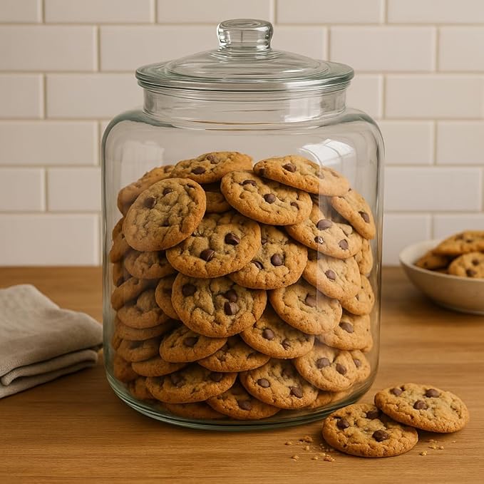 Large Glass Jars with Lids, 5.5 Gallon Glass Canisters - Super Wide Mouth Glass Jar Heavy Duty Glass Storage Jars with Lid for Storing Flour, Rice