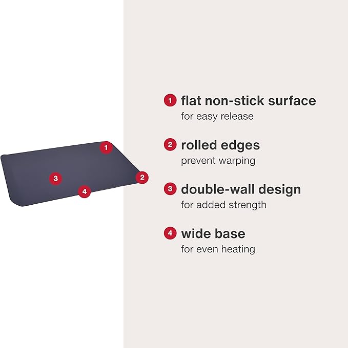 Zyliss E980192 Non-Stick Baking Sheet | Carbon Steel | Dark Blue | Baking Tin/Bakeware/Roasting | Dishwasher Safe | 5 Year Guarantee
