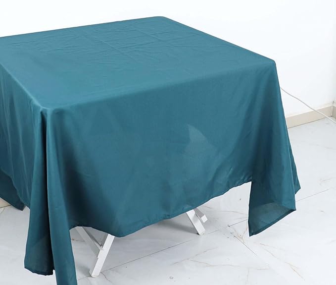 Efavormart 70" Square Linens Peacock Teal Wholesale Linens Polyester Square Linen Tablecloth for Wedding Banquet Party Restaurant