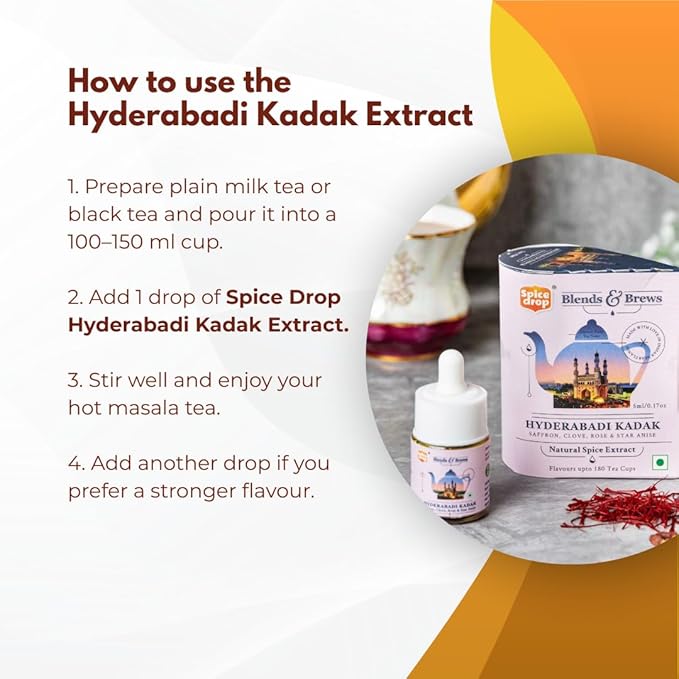 Spice Drop - Tea, Coffee, Latte | Premium Quality & Rich Aroma | Authentic Indian Spices Extract | Pure Spice Blend With No Added Color or Preservative | Unsweetened | Non GMO | Vegan | Gluten Free| 0.17 Oz | Upto 180 Cups (Chai Masala - Royale, Pack O...