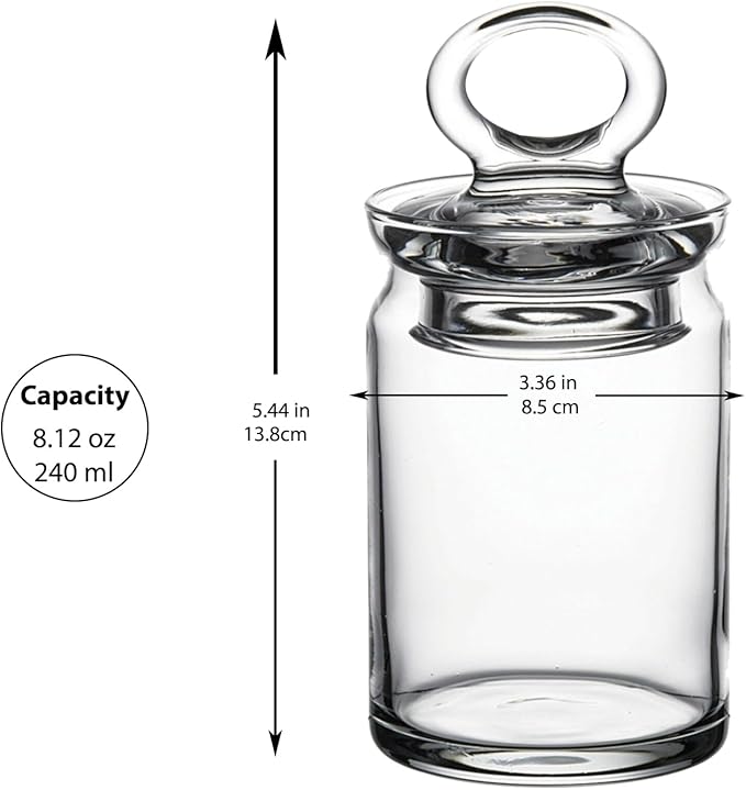 Spice Jar with Airtight Glass Lid, Nuts, Jam or Coffee Beans Jar, Jar for Kitchen Storage and Laundry Room Organization 8 oz