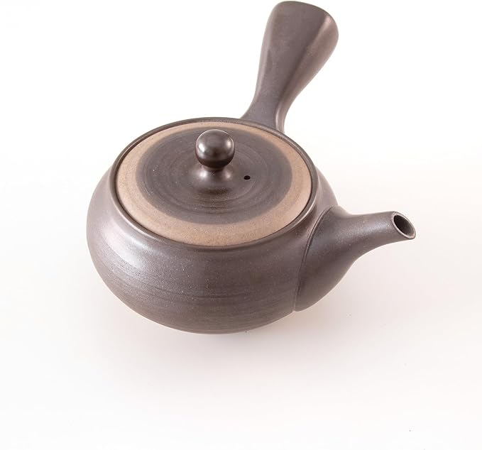 Asayu Japan Kurofuki Kyusu Teapot 280ml - Traditional Japanese Side-Handle Teapot - Fine “Sawayaka” Mesh Filter - Smooth Pour, Ideal for Sencha & Daily Tea