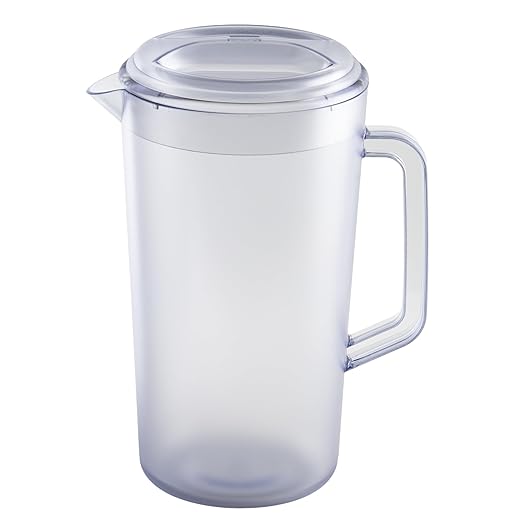 G.E.T. Heavy-Duty 1 Gallon Plastic Pitcher with Lid, Clear, BPA Free