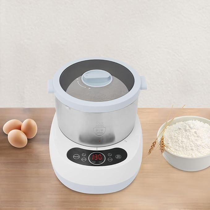 5L Automatic Dough Maker with Ferment Function, 304 Stainless Steel Dough Mixer Machine, Digital Touch Screen Kneading Machine for Pizza, Bread, Dumplings (Blue)