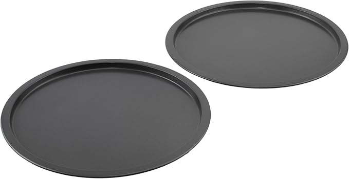 GoodCook Everyday Set of 2 Nonstick Steel 10" Personal Pizza Pans Set, Gray