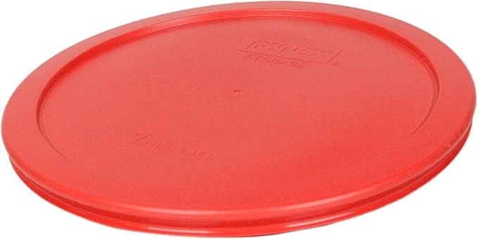 Pyrex 7402-PC 6/7 Cup Poppy Red BPA-Free Plastic Lid (2-Pack) - Made in USA