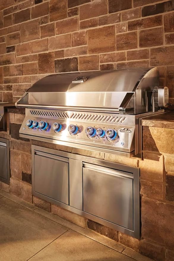 Napoleon Built-In 700 Series 44-inch Natural Gas Grill Head with Infrared Rear Burner - BIG44RBNSS-1-6 Main Burners, Infrared Rear Burner, Stainless Steel, Included Rotisserie Kit