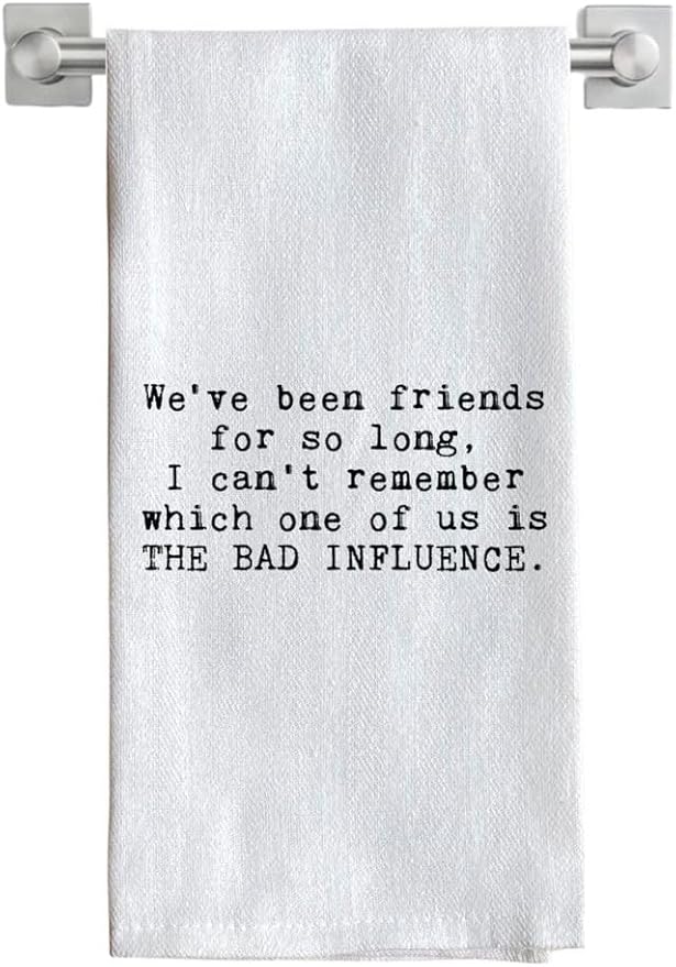 Funny Kitchen Towel for Drying Dishes and Hands - 20"x25" Soft Tea Towel (The Bad Influence)