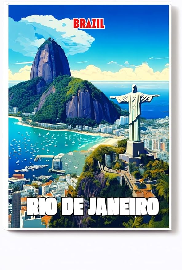 All South America Country Fridge Magnet Art Souvenir Gift Vintage Retro 2x3 (Brazil Rio De Janeiro 2)
