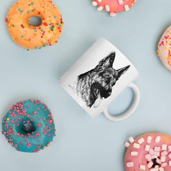 German Shepherd 11oz Ceramic White glossy mug 2