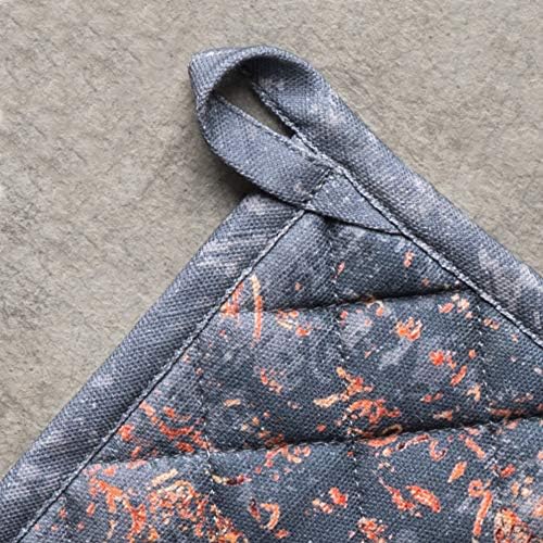 Maison d' Hermine Pot Holders 100% Cotton Heat Resistant Potholders 8" x 8" Hot Pads with Loop for Thanksgiving Christmas Decorations BBQ Cooking Baking Handling Hot Pans (Pack of 1, Imperfection)