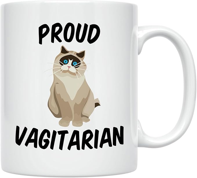 Casitika Funny LGBT Mugs. Proud Vagitarian 11 ounce Lesbian Coffee Mug. Cup Idea for Gay Girlfriend or Friend on Her Birthday or Anniversary. (White)