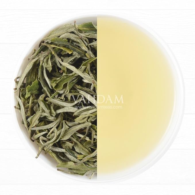 VAHDAM, Exotic White Tea Leaves From The Blue Mountains (25 Cups/1.76oz) 100% Pure White Tea Loose Leaf - Mellow & Delicious | Pure Unblended Loose Leaf Tea | Vacuum Sealed