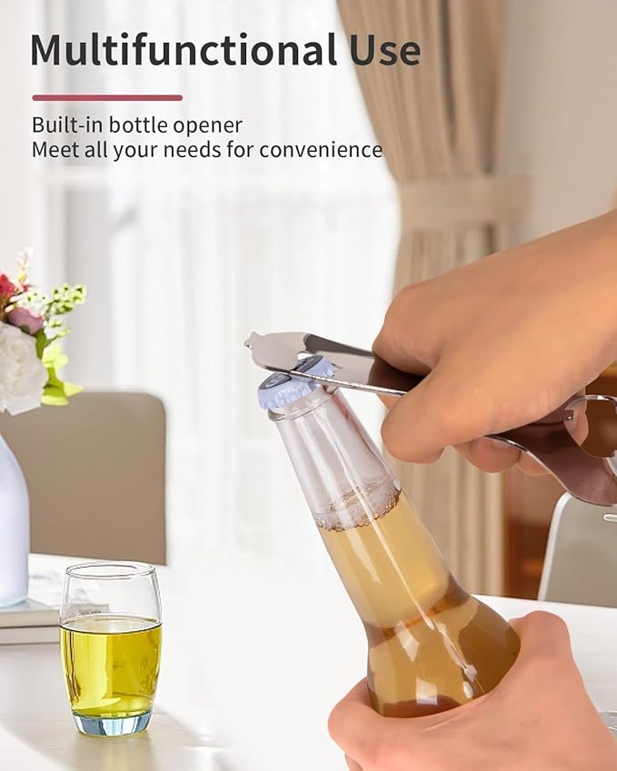 CYDW Mason Jar Opener Tool with No Lid Dents or Damage, Can Opener Manual Multi-Purpose, Easy Twist Manual Handheld Top Remover Utensil, Canning Supplies Tools and Bottle Opener, Made For Lifetime
