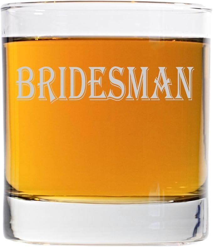 Bridesman Whiskey Glass Male Bridesmaid Bourbon Glasses Gift for Brides Man Wedding Party Glasses