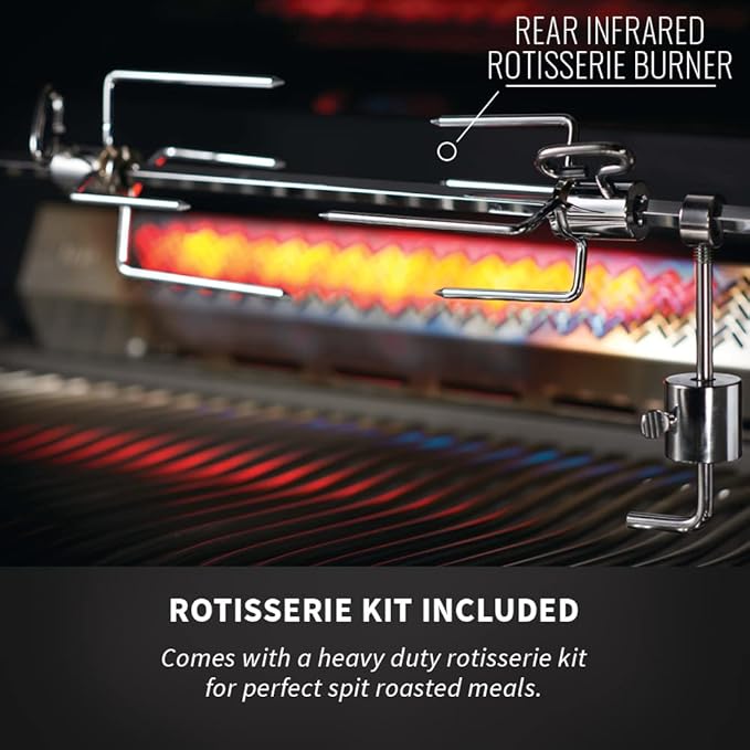 Napoleon Built-In 700 Series 44-inch Natural Gas Grill Head with Infrared Rear Burner - BIG44RBNSS-1-6 Main Burners, Infrared Rear Burner, Stainless Steel, Included Rotisserie Kit