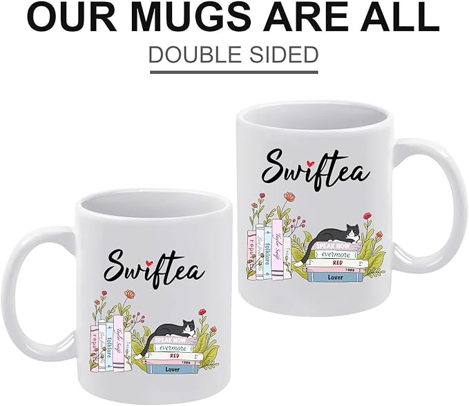 Funny Coffee Swiftea Album Coffee Mug Gift for Singer Fans Womens Girls 11oz White Double Sided Mug