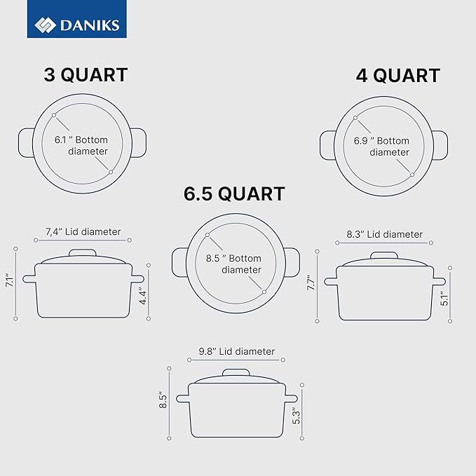 Daniks Oslo 10-Piece Stainless Steel Cookware Set with Glass Lids, Includes Saucepan and Frying Pan with Lid, Tri-Ply Bases for Even Heating, Induction Compatible, Dishwasher Safe, Bakelite Handles