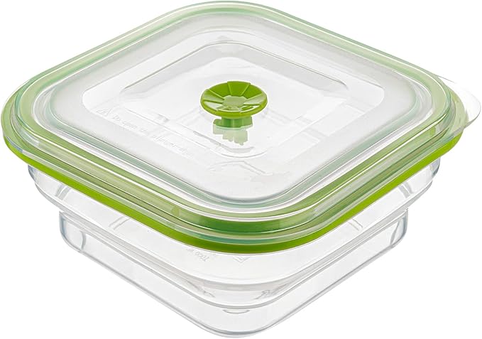 Restaurantware-Fresh Hero 37 Ounce Storage Containers, 1 Durable Airtight Food Containers - Microwavable, Freezable, Green Silicone, Collapsible, Dishwashable, With Vented Lids