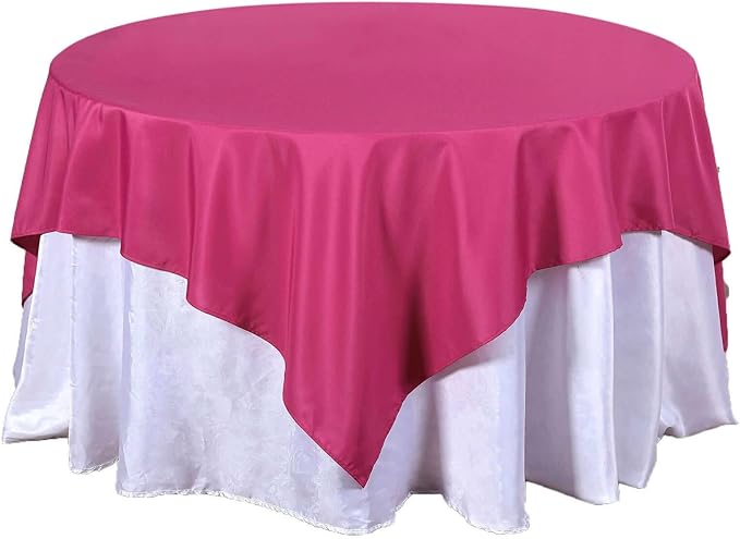 Efavormart 70" Premium Square Polyester Tablecloth for Wedding Kitchen Dining Events - Fushia