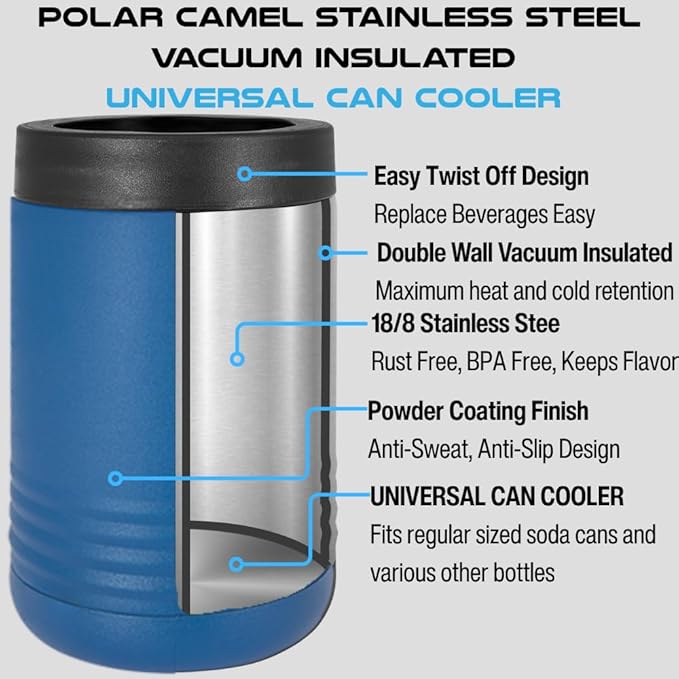 Personalized Insulated Can Cooler – Custom Can Holders for Drinks, Beer Coolers for and Bottle, Can Buddy Holder, Drink Sleeve, Soda Can Cooler – 12 oz & 16 oz, Vacuum Insulated
