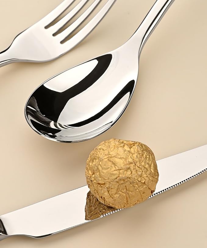 Modern Silverware Set for 4 Premium 20 Piece Flatware Set 18/10 Stainless Mirror Polished Nice Weight Utensils for Home Kitchen