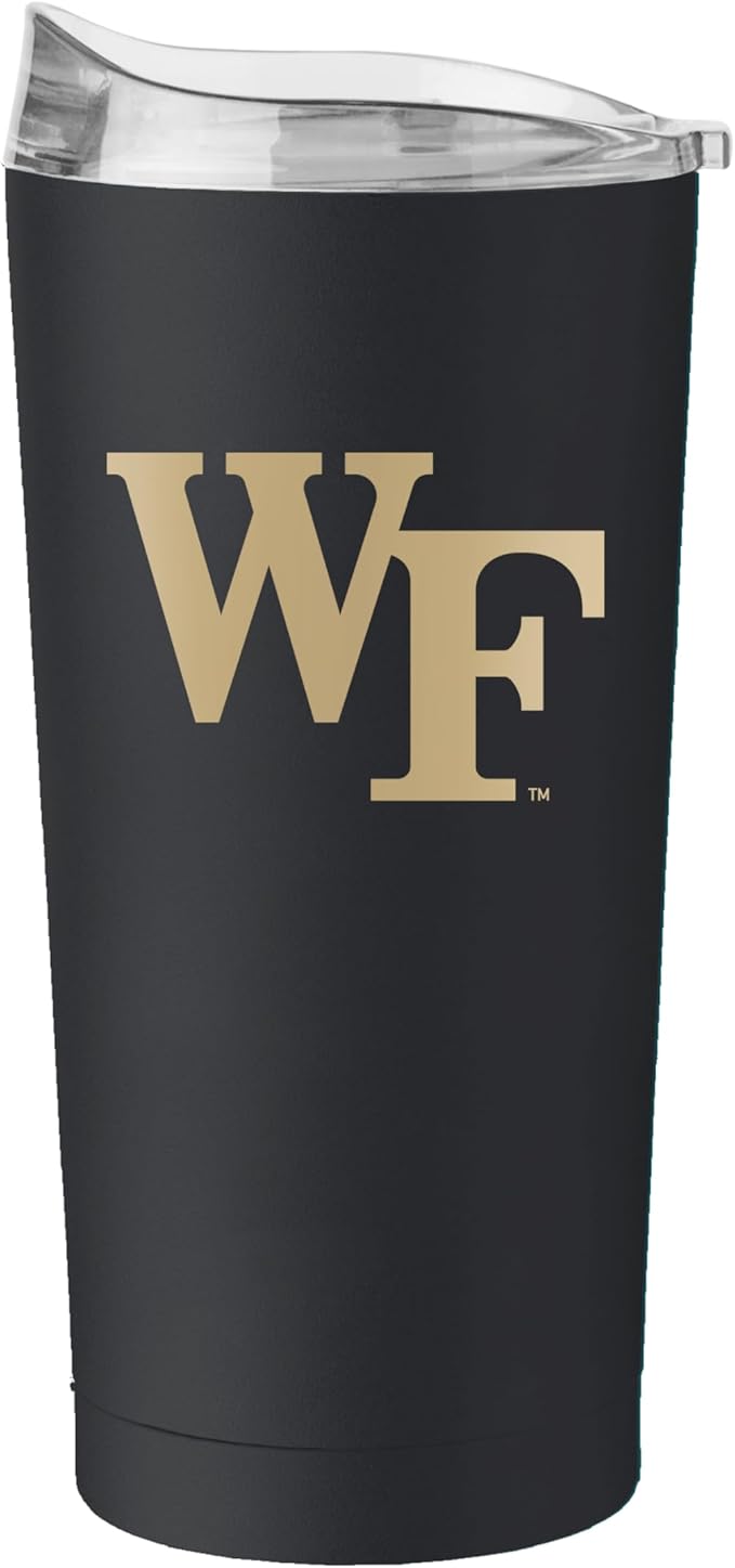 Logo Brands NCAA 20 oz Powder Coat Stainless Tumbler -Double-Wall Insulated Everday Tumbler for Hot or Cold Drinks, High Lip Lid, Team Color