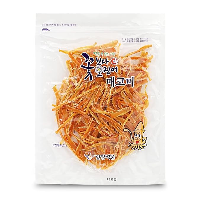 KOREAC_ Korea Seasoned Dried Squid Snack Squid Over Flower (Spicy) 200g 7oz 꽃보다 오징어 매코미