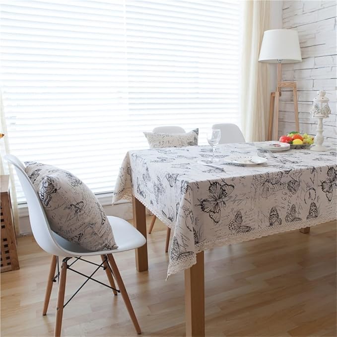 Rectangular Tablecloth, Simple Tablecloth, Coffee Table Cover, Letter Butterfly Tablecloth, Suitable for Living Room(140 * 250cm)