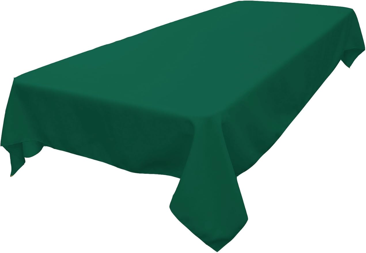 LA Linen Polyester Poplin Washable Rectangular Tablecloth, Stain and Wrinkle Resistant Table Cover 60x90, Fabric Table Cloth for Dinning, Kitchen, Party, Holiday 60 by 90-Inch, Teal