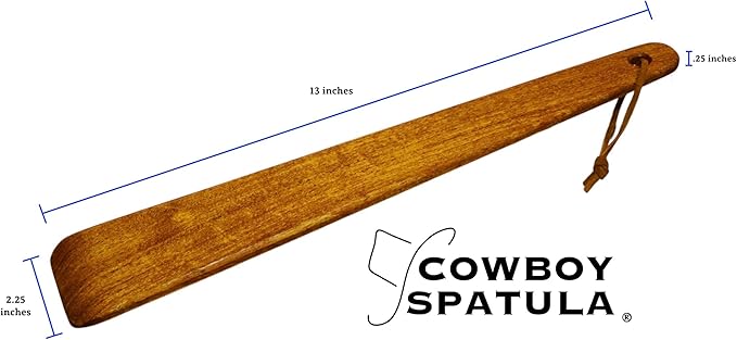 COWBOY SPATULA Mesquite Wood Spatula - Perfect for cast iron skillets, steel and nonstick cookware, Scraper, roux spoon, TEXAS SLIM, Handmade in Texas, Made in USA Personalize It!