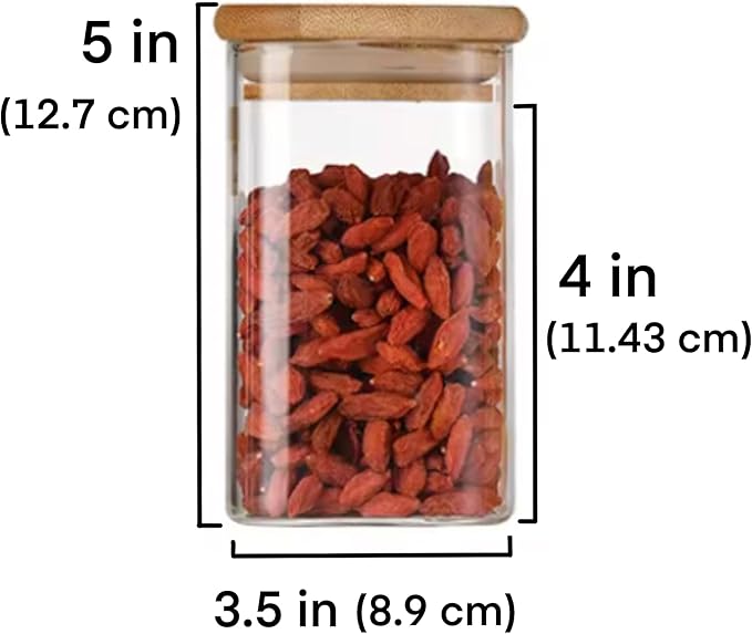 20 oz Glass Food Storage Containers with Bamboo Lid (Pack of 4)