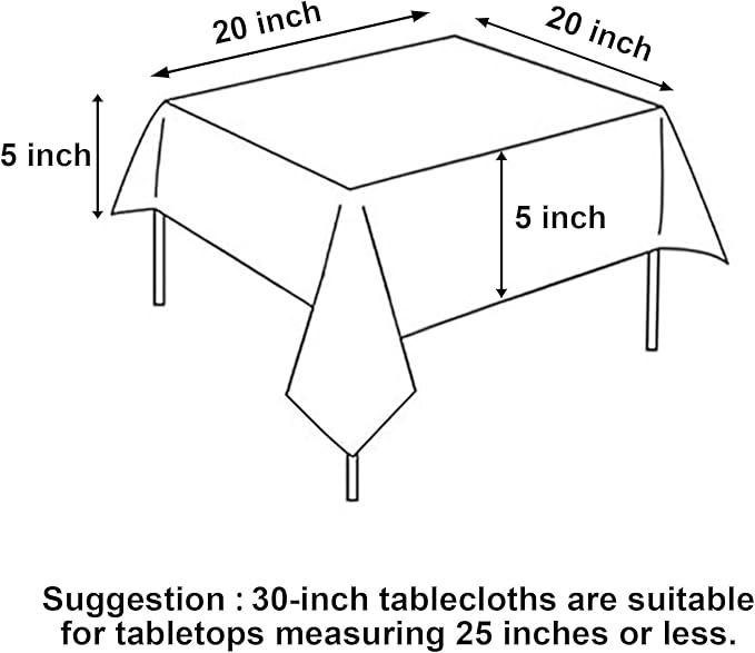 Hiasan Square Tablecloth - Waterproof Washable Polyester Table Cloth for Dining Room Kitchen Party Camping, Beige, 30 x 30 Inch