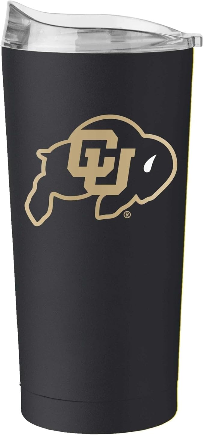 Logo Brands NCAA 20 oz Powder Coat Stainless Tumbler -Double-Wall Insulated Everday Tumbler for Hot or Cold Drinks, High Lip Lid, Team Color