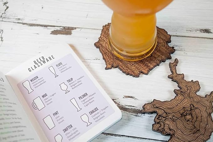 Pacific Northwest Wooden Coasters | Mt. Rainier, Mt. Hood, Mt. Baker, Mt. Bachelor and Mt. St. Helens | Coasters Made Using Real Walnut Wood in the USA [coasters]