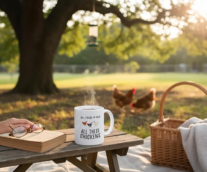 Casitika Funny Chicken Coffee Mugs. Yes I Really Do Need All These Chickens. 11 oz Mug for a Farmer of That Crazy Chicken Lady in You. Gift idea for Men and Women.