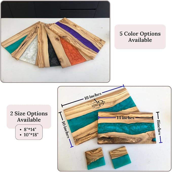 Epoxy Resin Cutting Board Personalized - Olive Wood Charcuterie Board - Cheese Board Decorative - Custom Wedding Shower Gift - House warming gifts new home - Bridal shower
