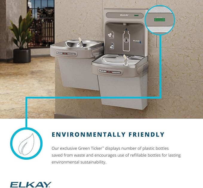 Elkay EZH2O Bottle Filling Station with Bi-Level ADA Cooler Dual Hands Free Activation Refrigerated Stainless