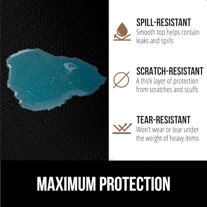 GORILLA GRIP Slip Resistant Drawer and Shelf Liner 2 Pack, Non Adhesive Water Resistant, Easy Clean and Trim, Smooth Surface Liners for Kitchen Cabinet, Shelves, Drawers, Pantry, 12 in x 20 FT, Black
