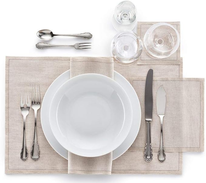 MY DRAP Linen Cocktail Napkins, Natural, 50 Units