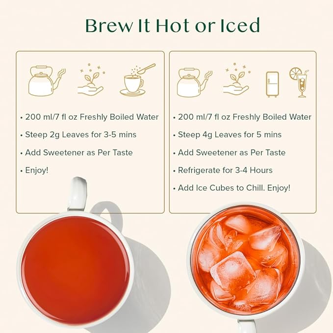 VAHDAM Chocolate Vanilla Herbal Tea (3.5 oz, 50+ Cups) | Rooibos, Chocolate, Vanilla | Loose-Leaf, Vacuum Sealed for Freshness