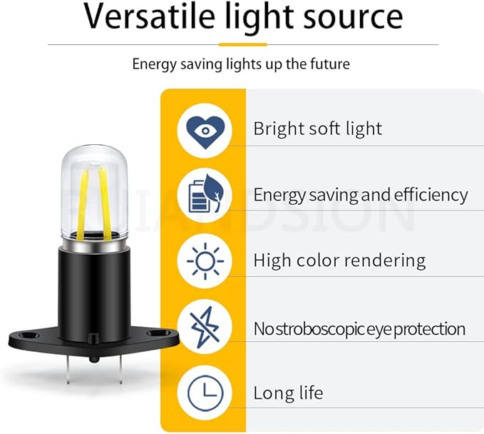 Ruiandsion Z187 T170 LED Microwave Light Bulb White 110V 125V 130V 110-130V 2W Equivalent 20W LED Filament Light Bulb Replacement for Microwave Oven Light - Z02