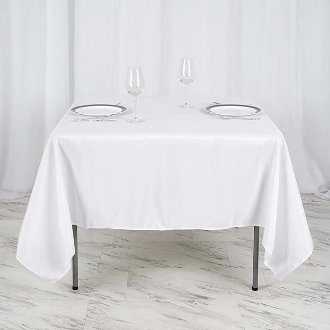 Efavormart 70" Square Linens Wholesale Linens Polyester Square Linen Tablecloth for Wedding Banquet Party Restaurant - White