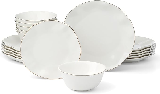 Lenox 899192 Blue Bay White 18-Piece Dinnerware Set, Service For 6