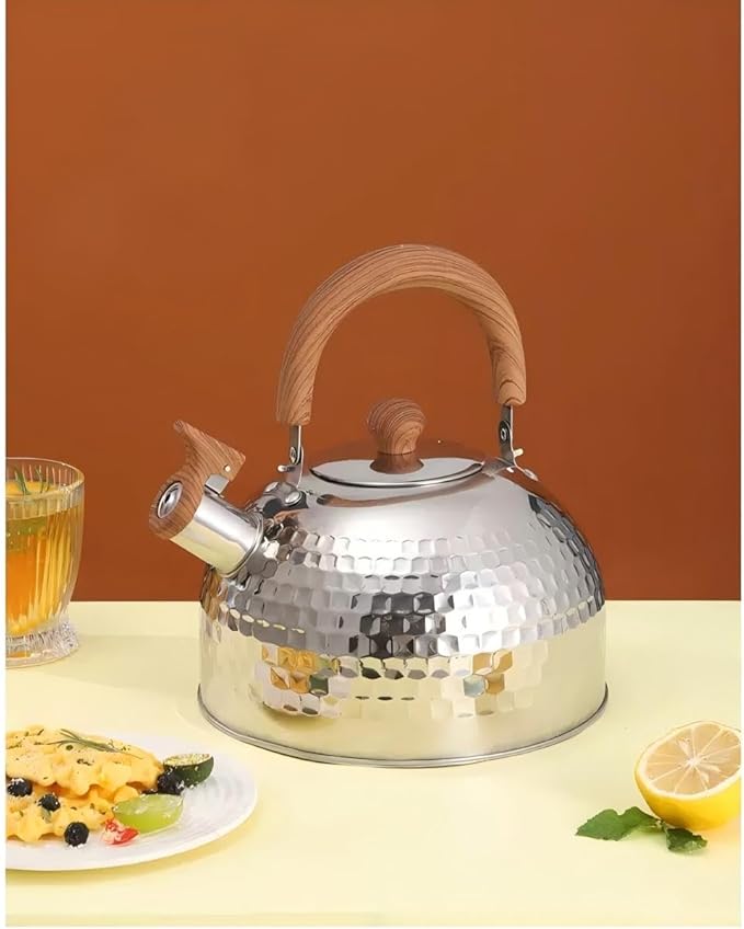 Tea Kettle Stovetop Whistling Teakettle Teapot, Stainless Steel, 3 L (Silver)