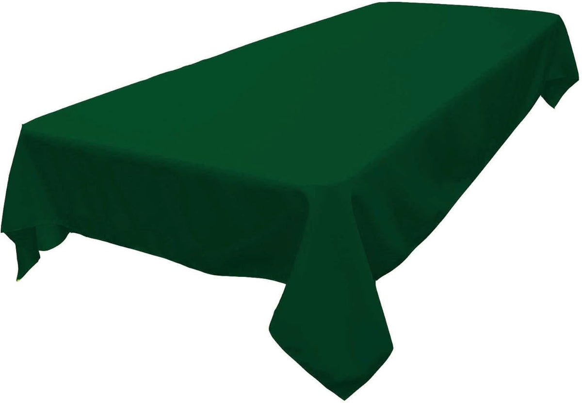 LA Linen Polyester Poplin Washable Rectangular Tablecloth, Stain and Wrinkle Resistant Table Cover 60x90, Fabric Table Cloth for Dinning, Kitchen, Party, Holiday 60 by 90-Inch, Hunter Green