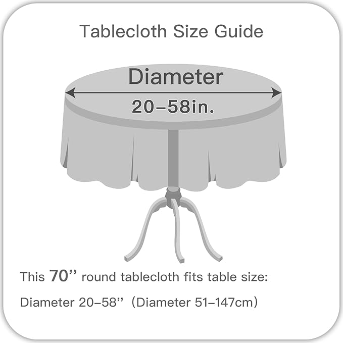 maxmill Linen Textured Tablecloth Spill-Proof Stainproof Wrinkle Free Washable Fabric Table Cloth for Circular Table Cover, Dining Room Buffet Banquet Party Holiday Dinner, Round 70 Inch Sage Green