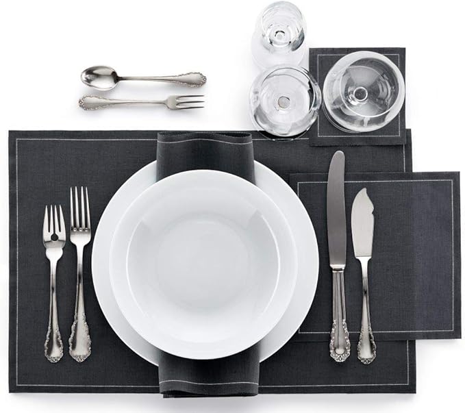 Linen Cocktail Napkin - 4.3 x 4.3 in - 50 units per roll - Intense Grey